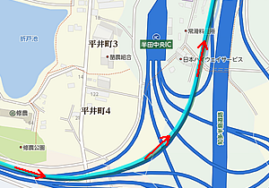 半田中央JCTを伊勢湾岸道・東名・知多半島道路・名古屋方面に向かい、 知多半島道路に入ります。