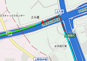 大府西ICで知多半島道路を下り、上入道の交差点を左折して国道302号線に入ります。